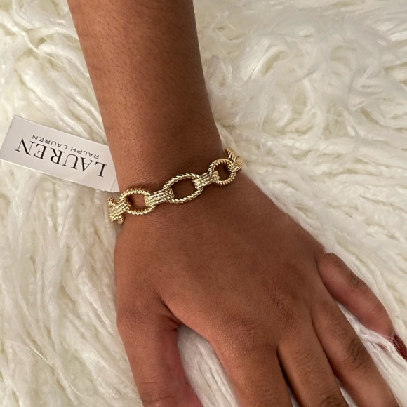 Lauren Ralph Lauren Gold Rope Link Flex Bracelet - Picture 4 of 6